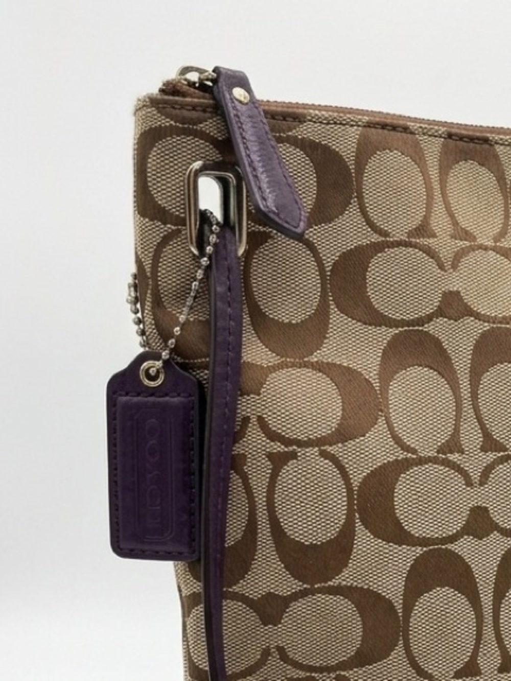 Coach Madison Slim File Bag — Signature Canvas & Purple Leather - Picture 5 of 8